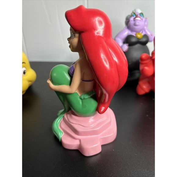 Vintage The Little Mermaid Bath Toy Lot - Ursula Flounder Sebastian Figures - Picture 7 of 16